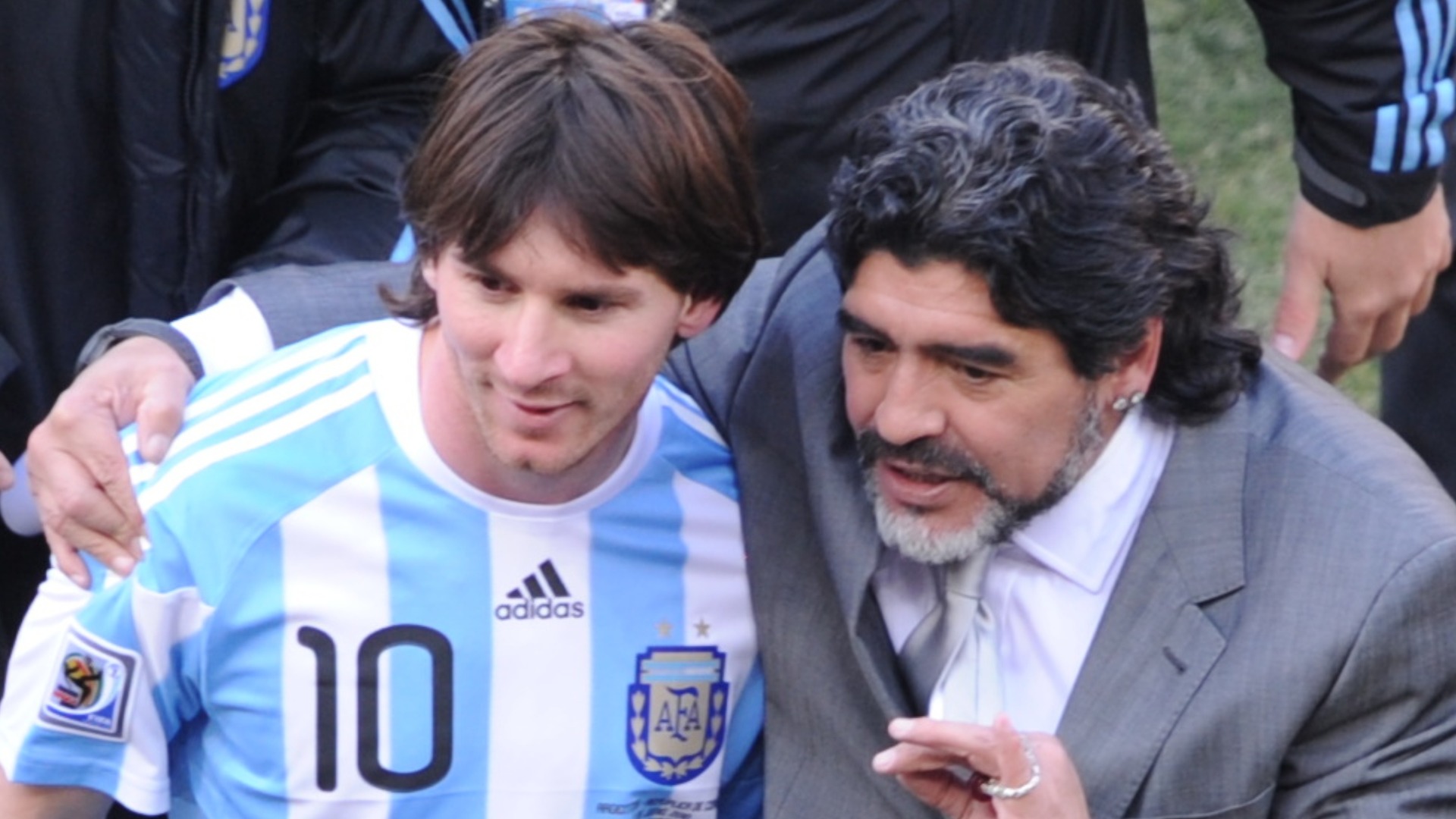 Diego Maradona was Lionel Messi's Argentina coach at the 2010 World Cup