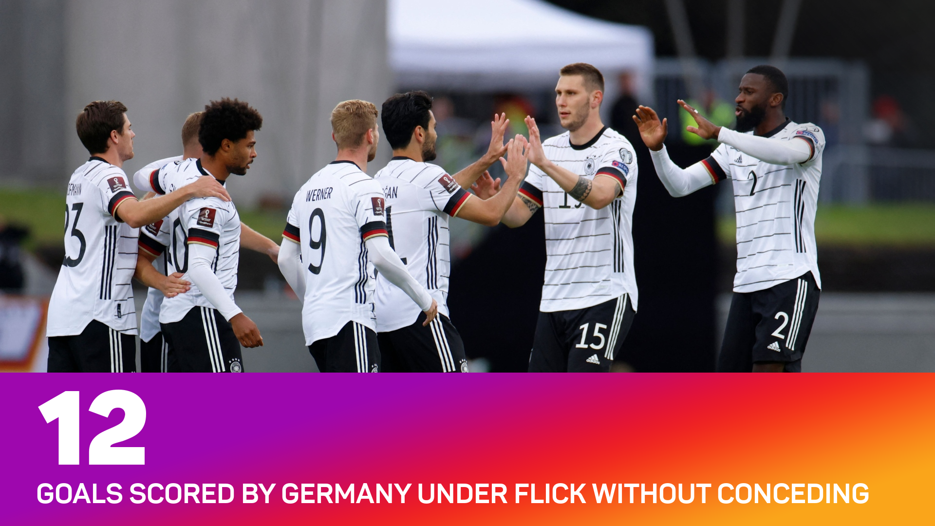 Germany have scored 12 goals without conceding under Hansi Flick