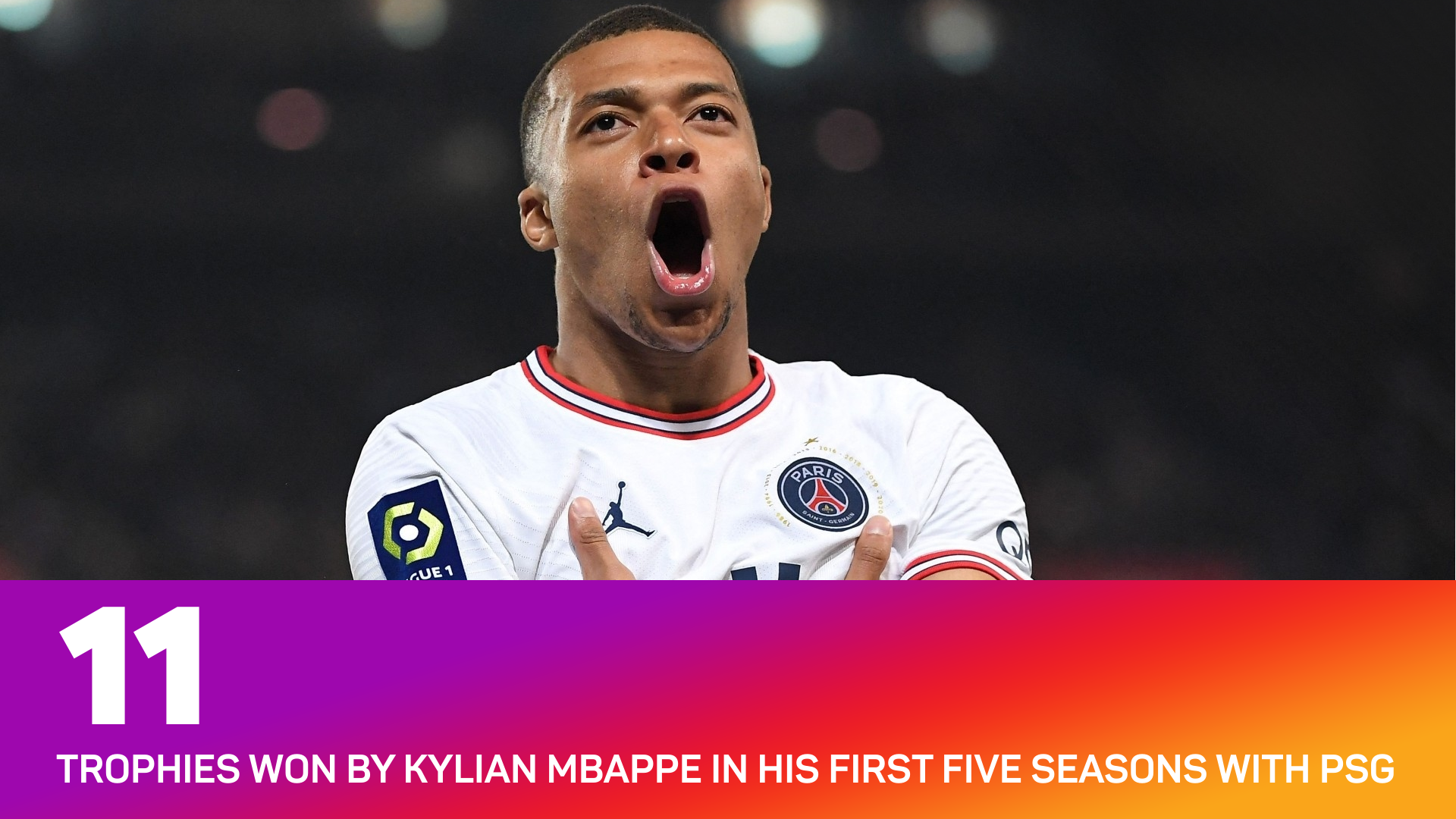 Kylian Mbappe has won 11 trophies at PSG