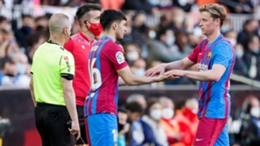 Barcelona midfielders Pedri and Frenkie de Jong