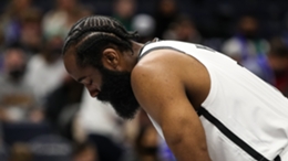 James Harden cut a frustrated figure against the Timberwolves