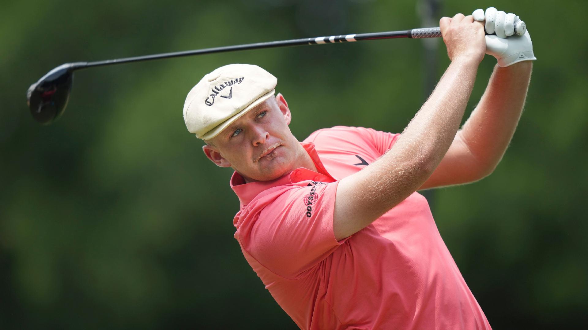 A career-best round of 62 propelled England’s Harry Hall to the top of the leaderboard after the opening day of the Charles Schwab Challenge at Colonial Country Club (LM Otero/AP)