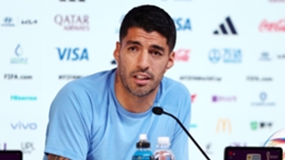 Luis Suarez in a press conference in Doha