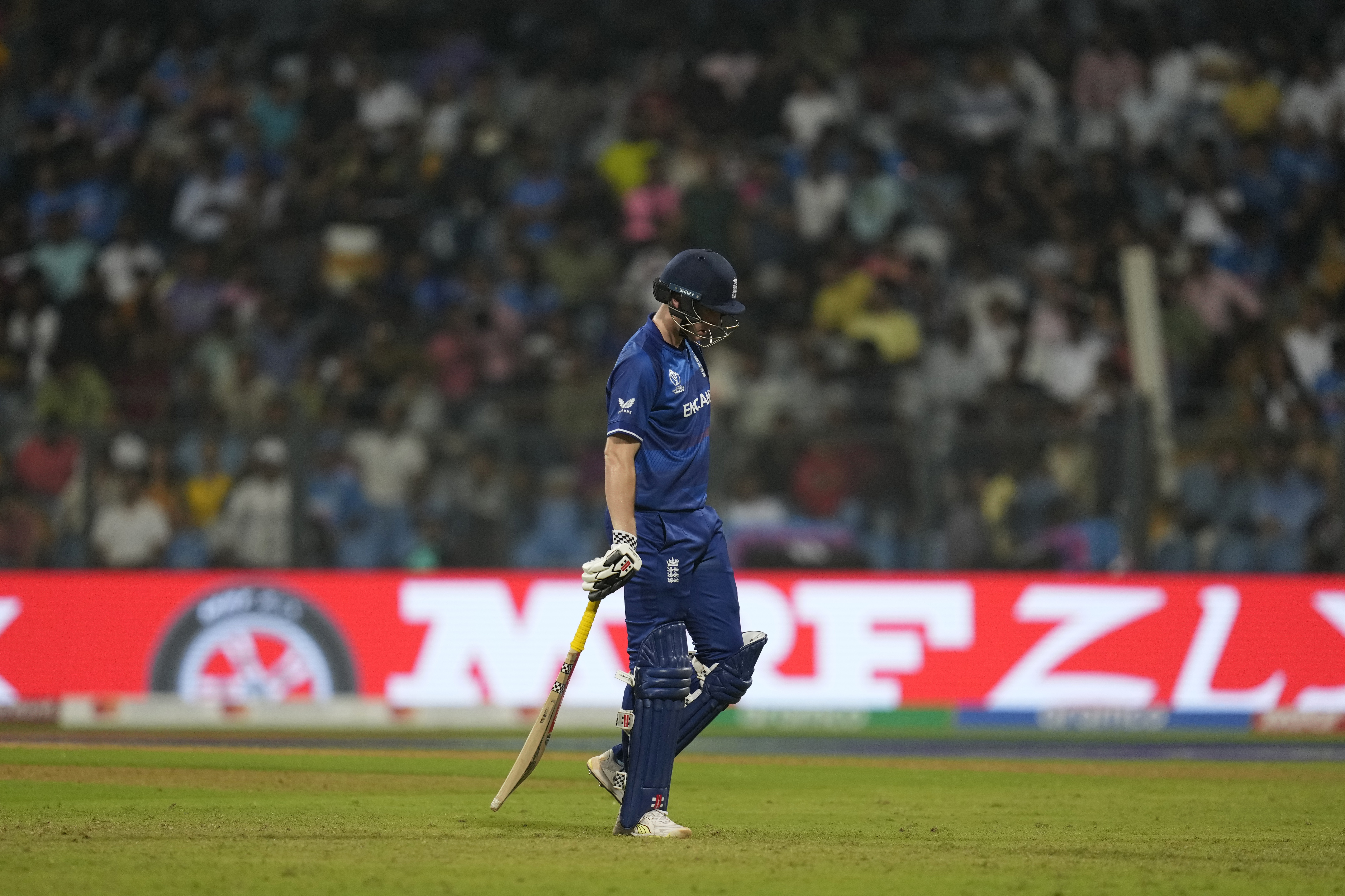 Harry Brook leaves the field after being dismissed against South Africa