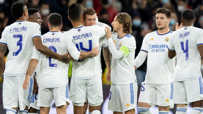 Real Madrid celebrate Toni Kroos' goal against Inter