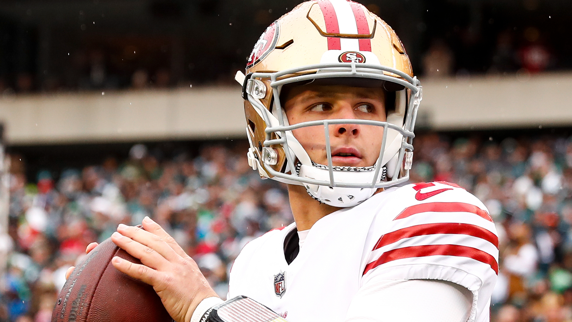 Brock Purdy suffered an elbow injury in the NFC Championship game