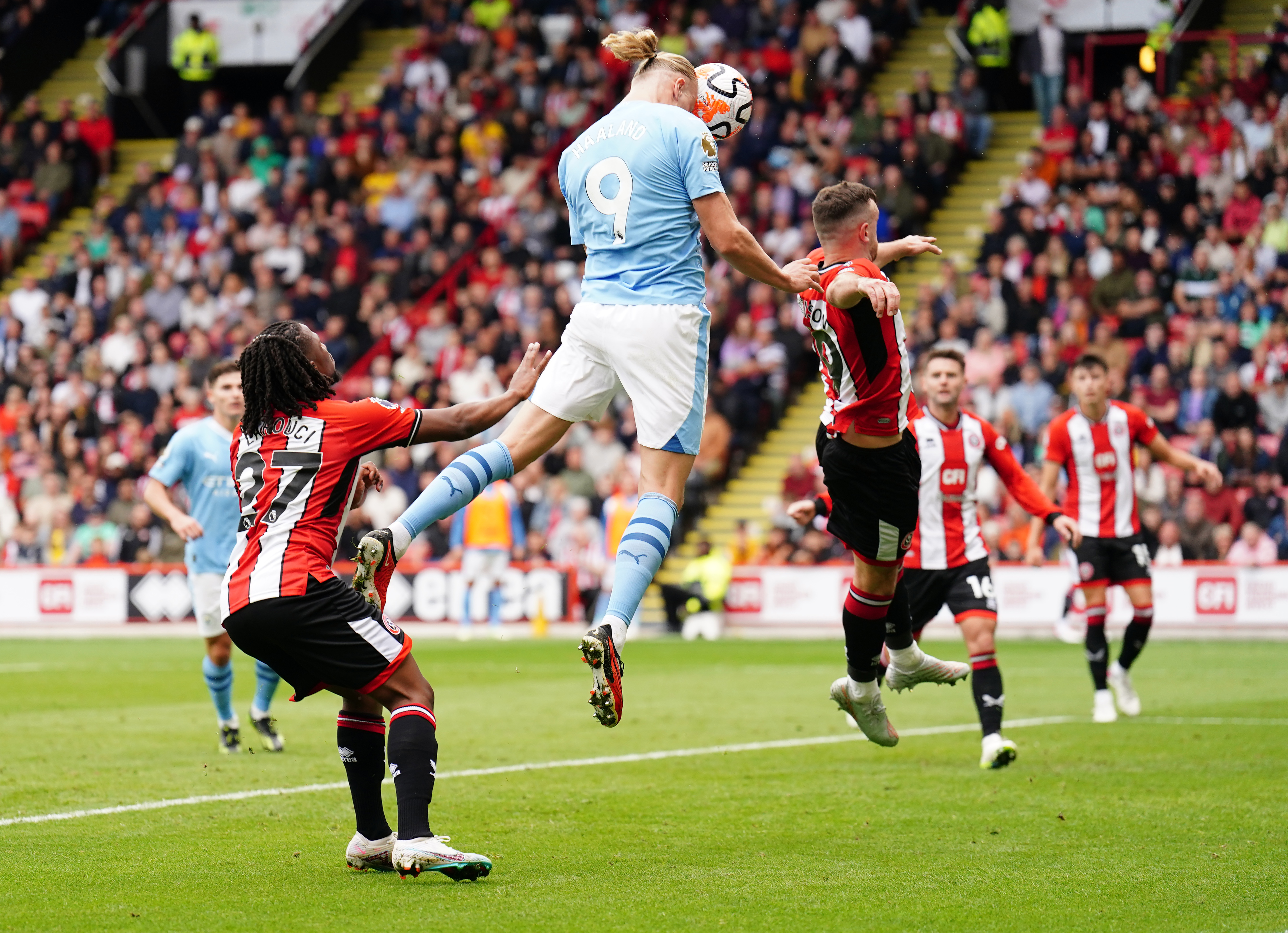 Erling Haaland scores for Manchester City