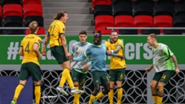 Australia celebrate Jackson Irvine's opening goal