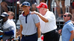 Talor Gooch at the recent LIV Golf Bedminster event with former United States president Donald Trump