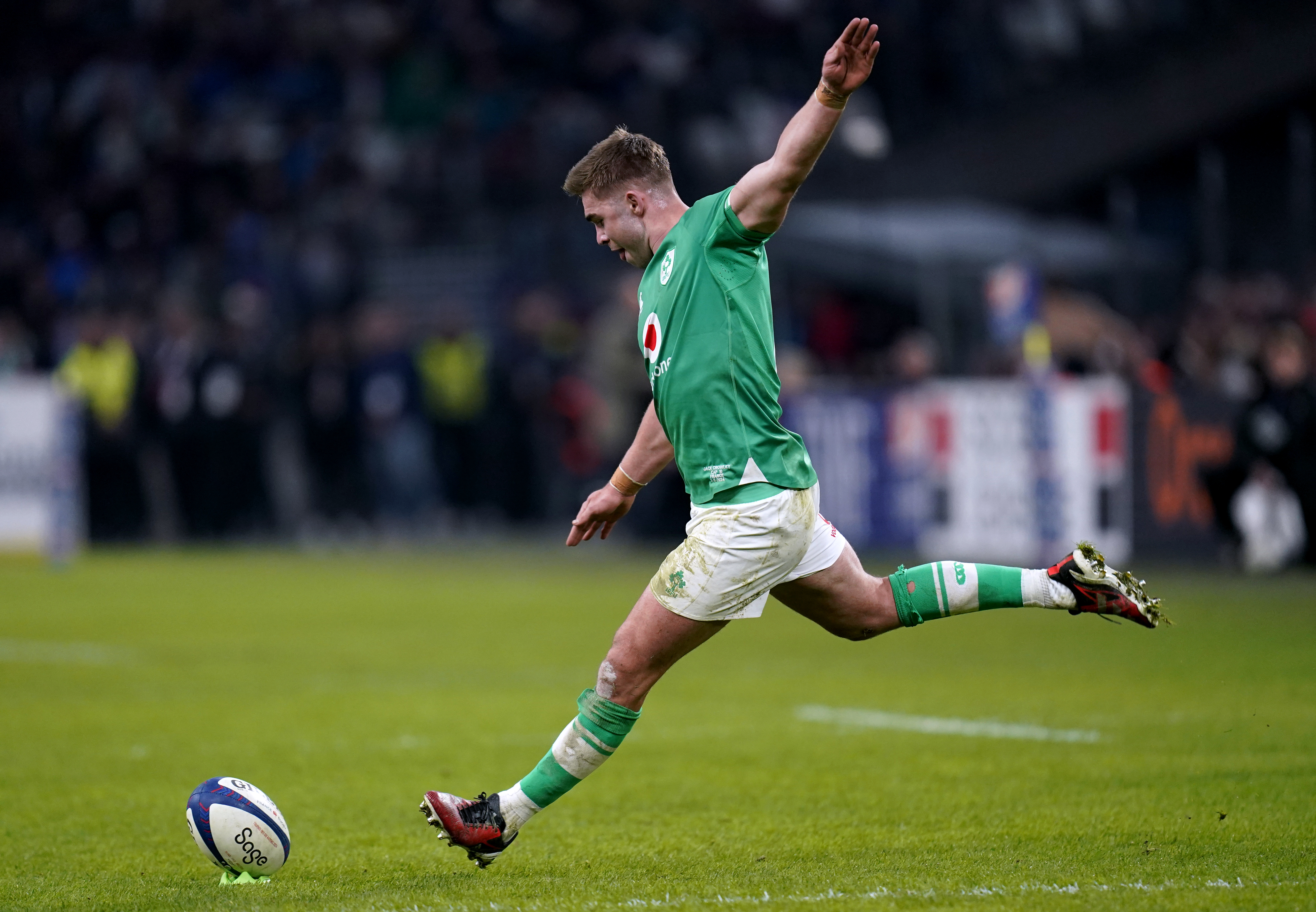 Ireland’s Jack Crowley kicked 13 points on his first Six Nations start