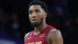 Donovan Mitchell of the Cleveland Cavaliers looks on during the second quarter against the Philadelphia 76ers