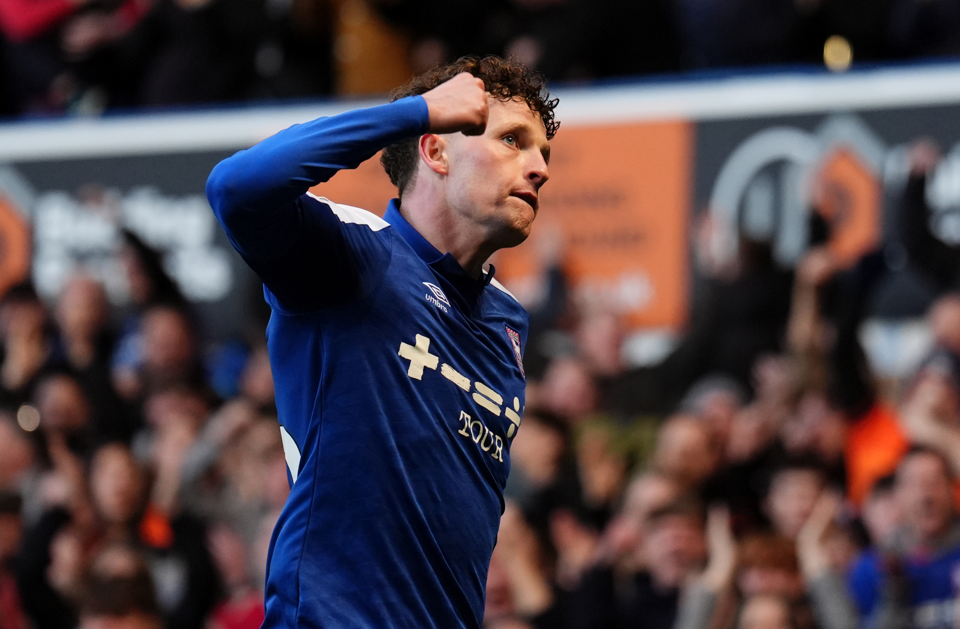 Nathan Broadhead celebrates for Ipswich