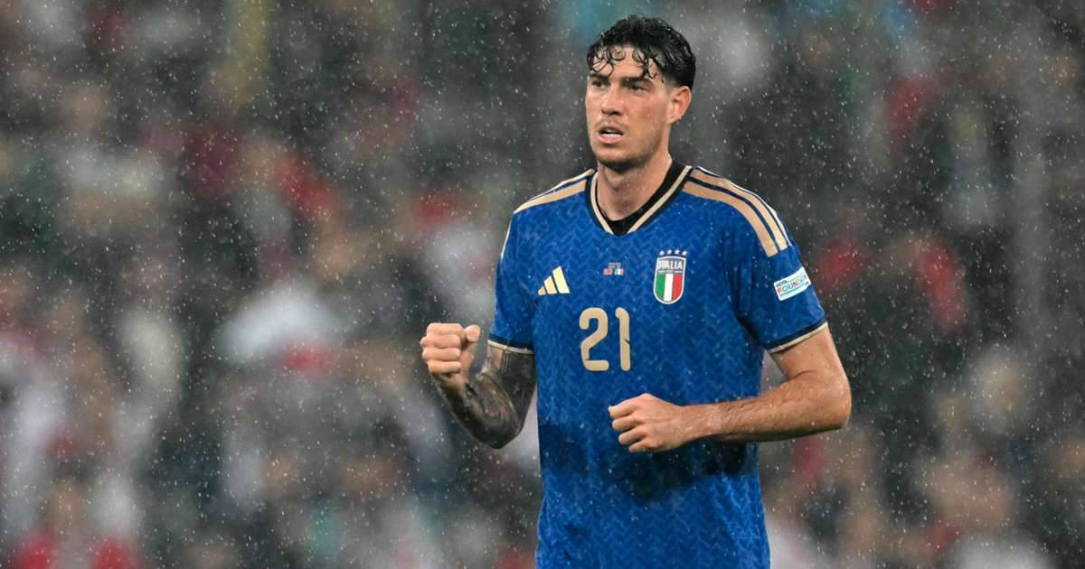 Alessandro Bastoni of Italy in action
