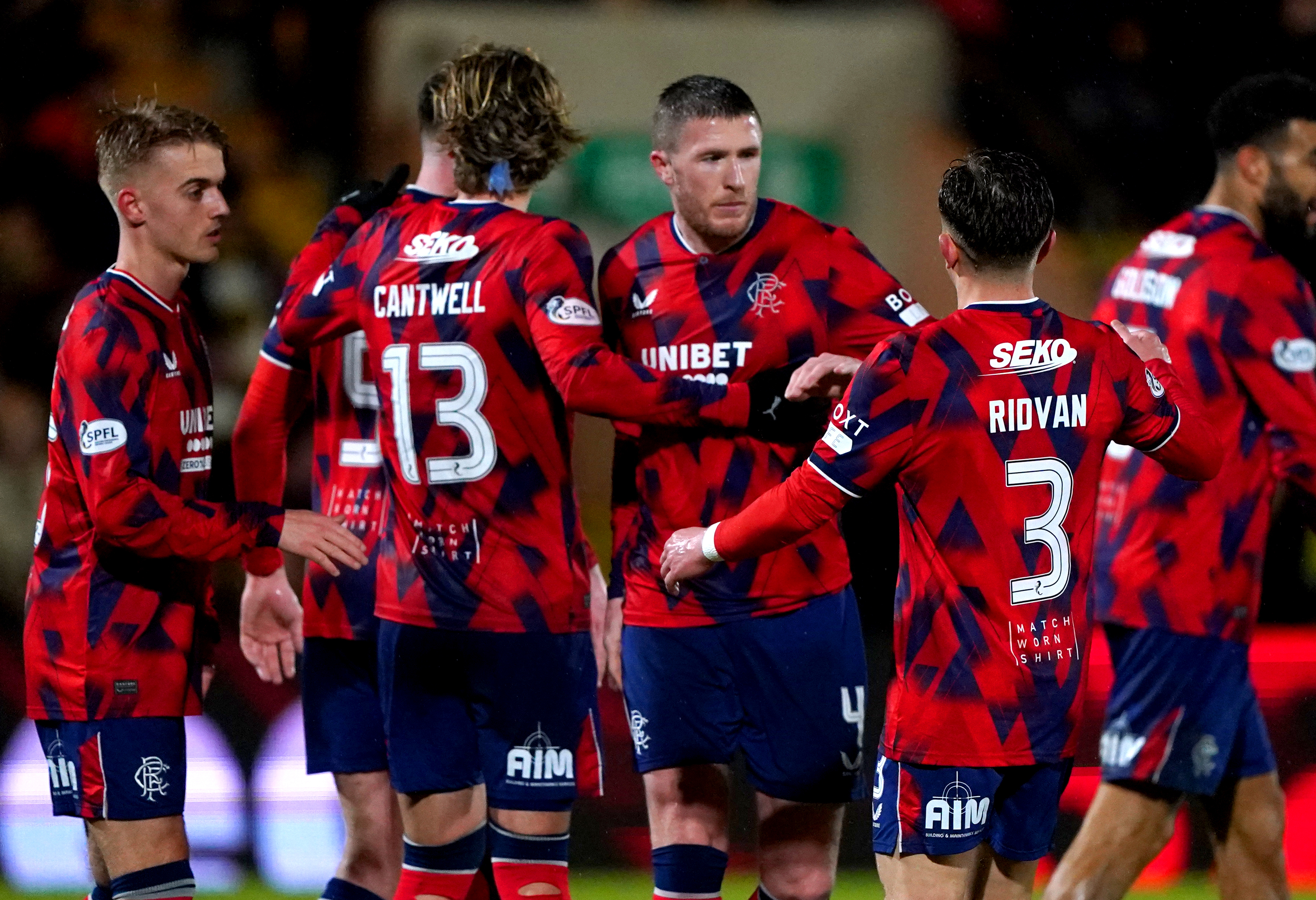 Rangers’ John Lundstram (centre) is out of contract at the end of the season (Andrew Milligan/PA)