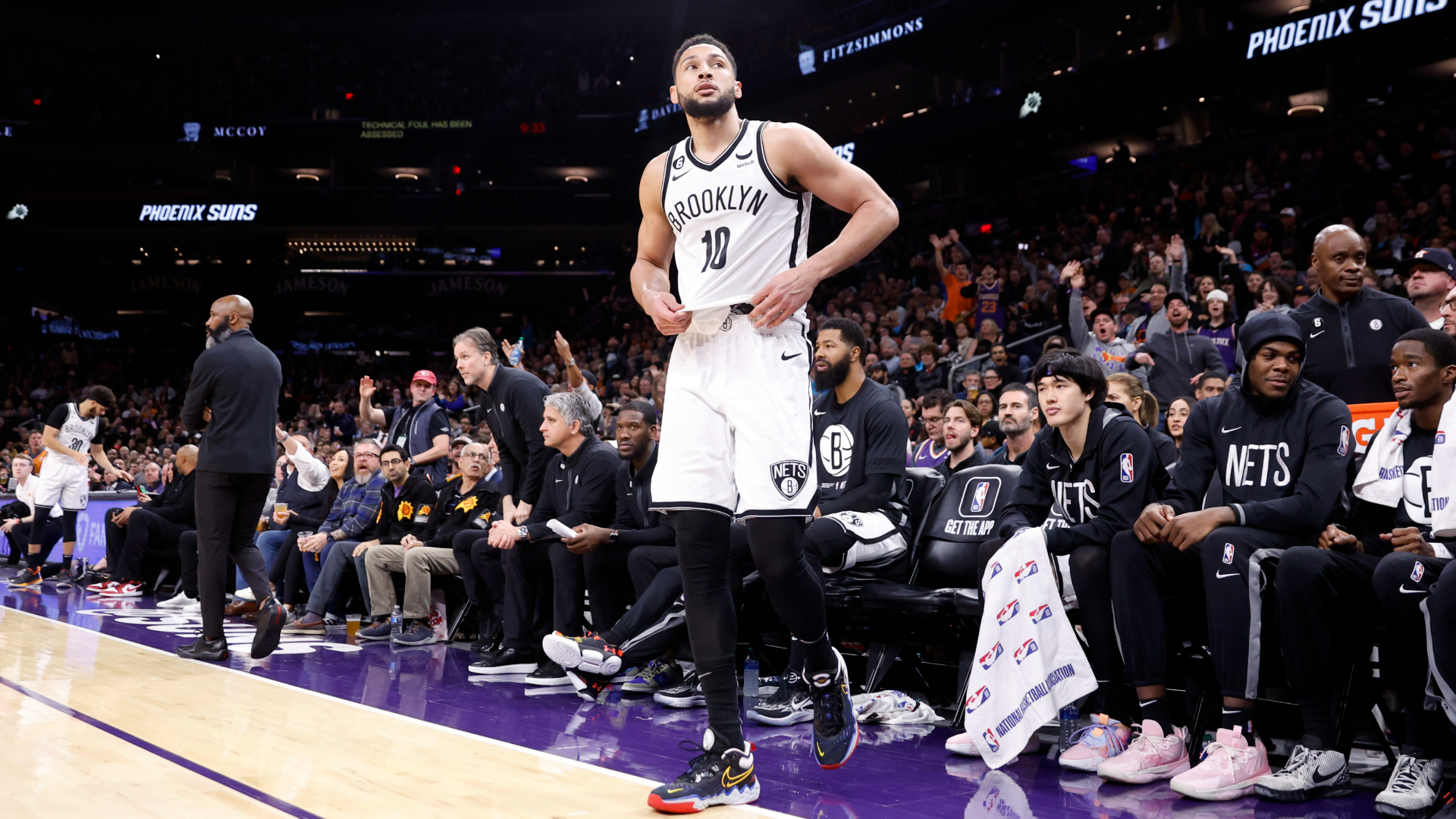 Ben Simmons was ejected as the Nets were beaten by the Suns