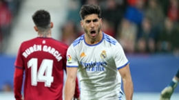 Real Madrid's Marco Asensio celebrates after restoring the lead on Wednesday.