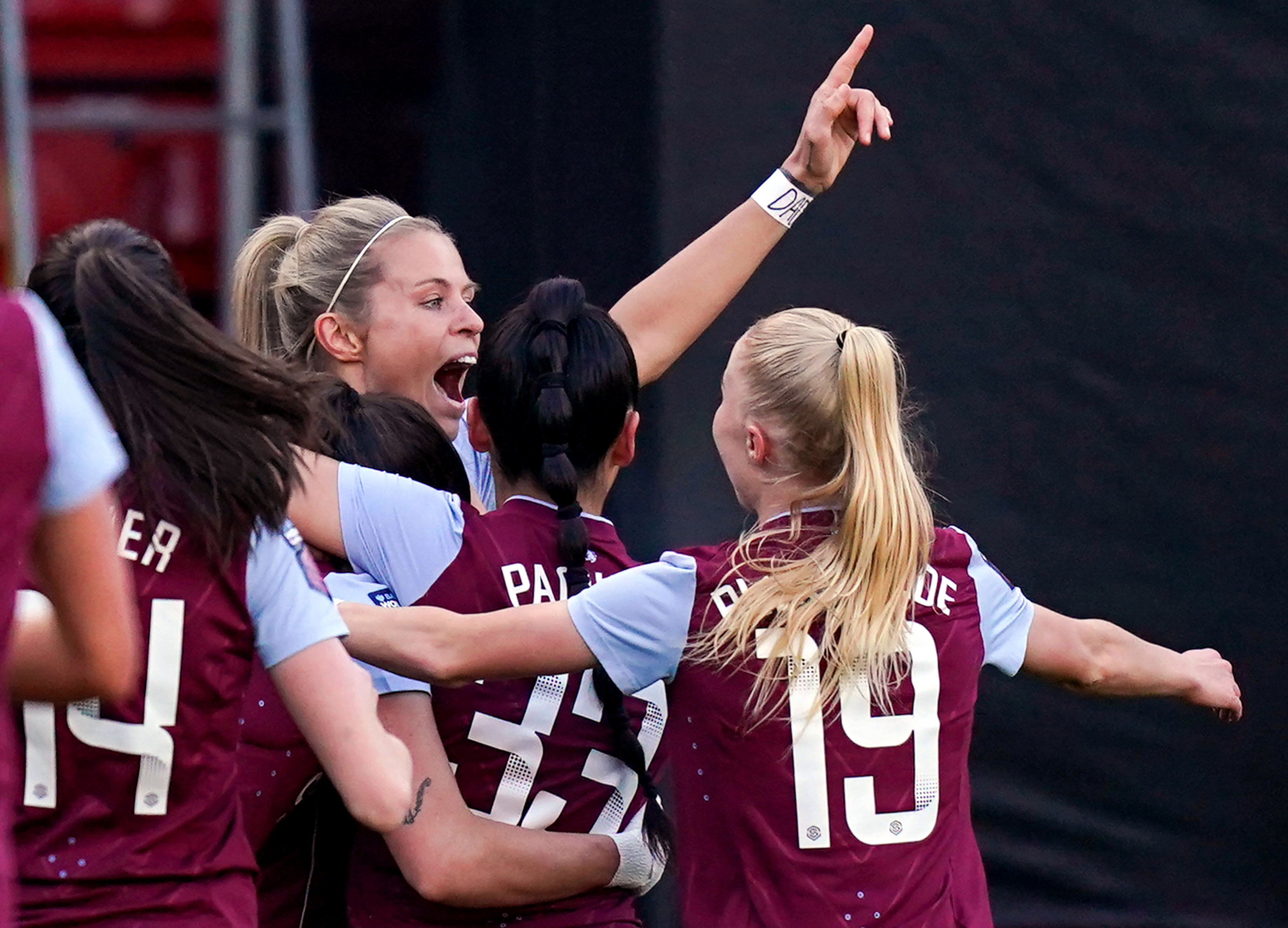 Daly celebrates scoring for Villa (Jacob King/PA)