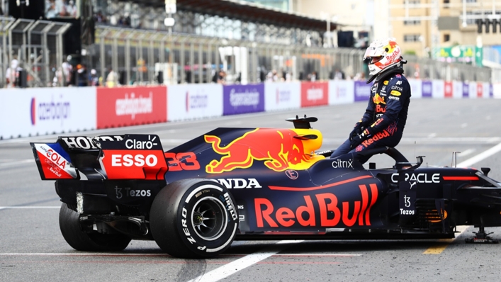 A dejected Max Verstappen in Baku
