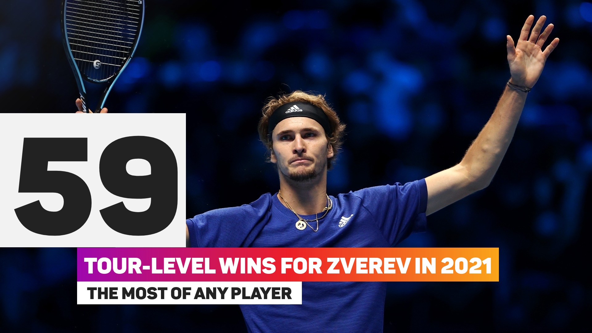 Zverev has won 59 tour-level matches in 2021