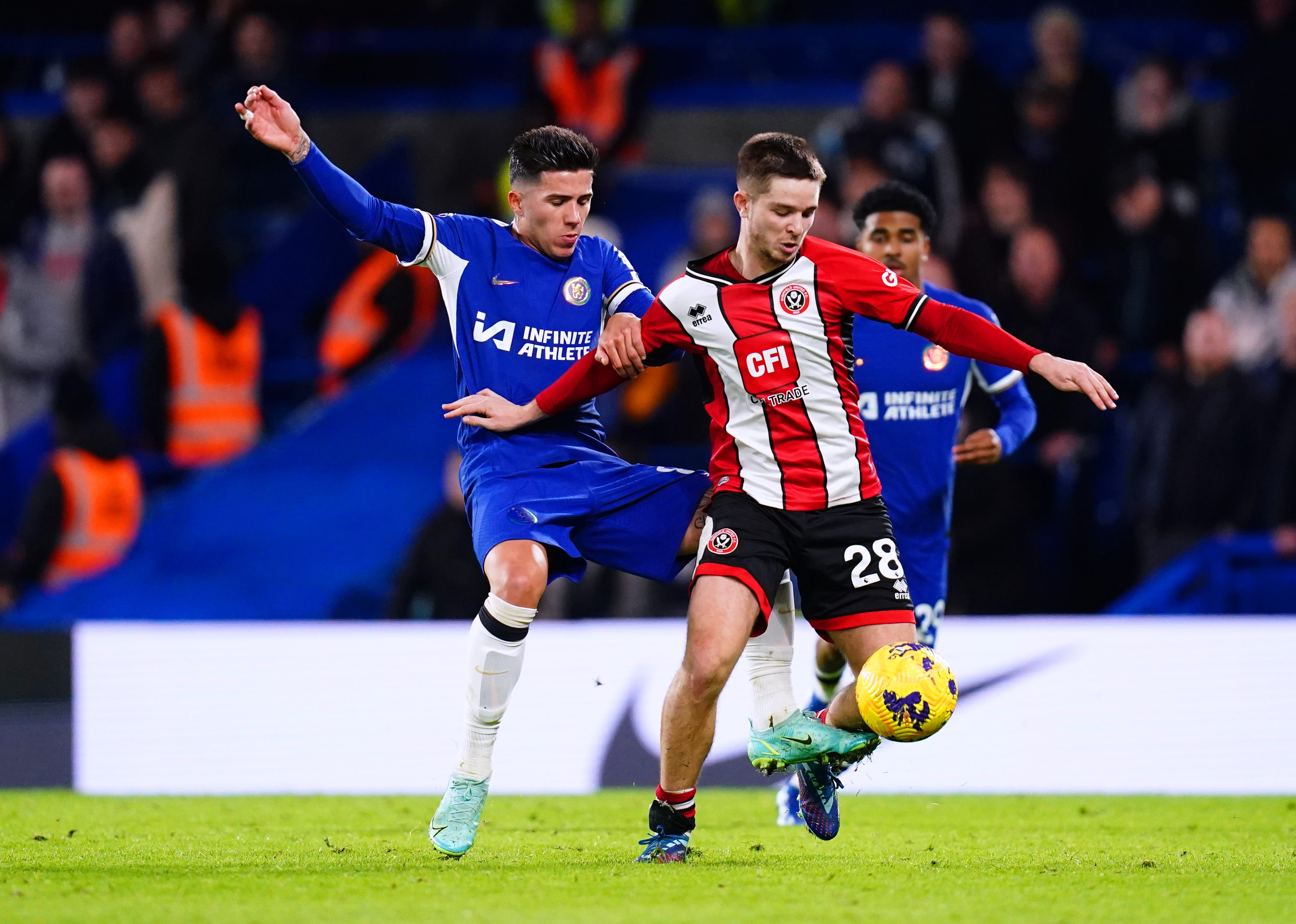 Chelsea’s Enzo Fernandez (left) came off the bench