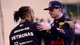 Lewis Hamilton and Max Verstappen after the Abu Dhabi Grand Prix