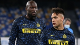 Inter pair Romelu Lukaku (L) and Lautaro Martinez (R)