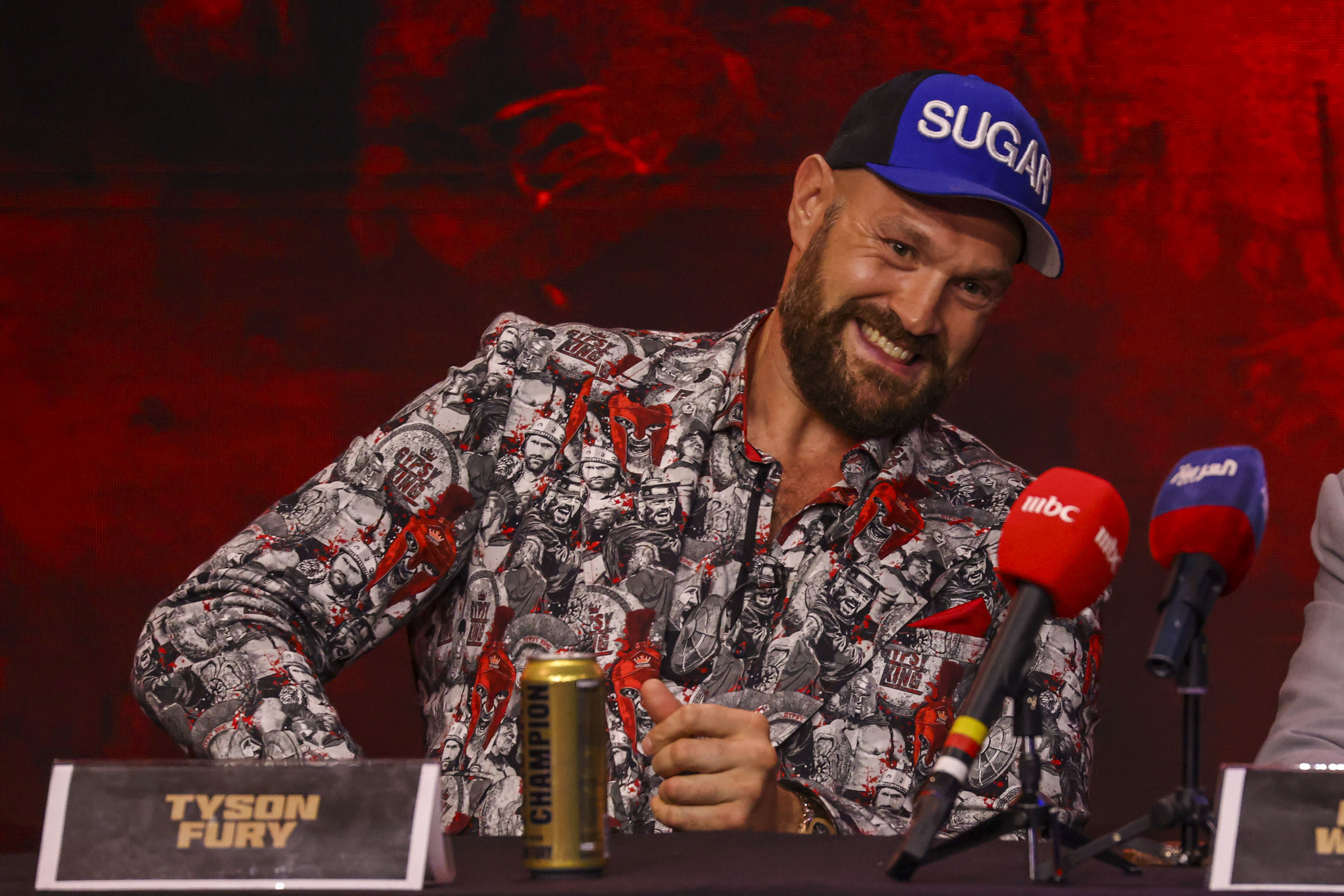 Tyson Fury at the ‘Battle of the Baddest’ press conference in London