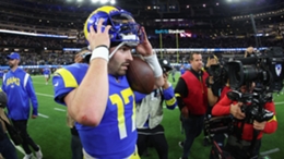 Baker Mayfield holds onto the game ball after his incredible debut for the Rams