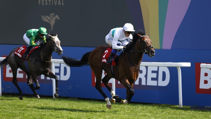 Torito ridden by Benoit De La Sayette (right) wins the Betfred Lester Piggott Handicap at Epsom (Steven Paston for the Jockey Club/PA)