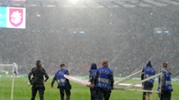 Heavy rain was seen prior to the UEFA Euro 2024 Qualifying Group A match at Hampden Park (Andrew Milligan/PA)