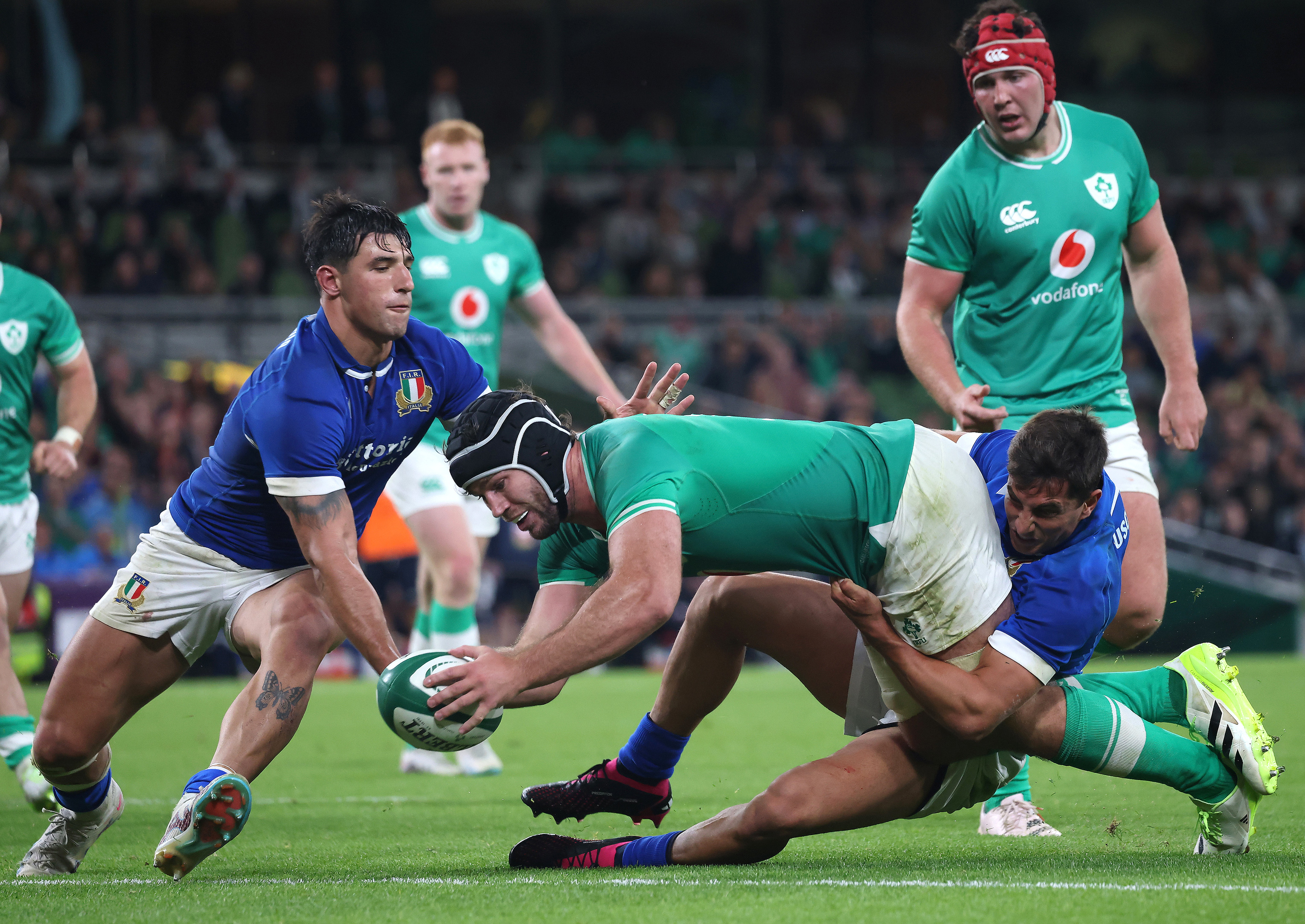 Caelan Doris scored two tries in Ireland's World Cup warm-up win over Italy