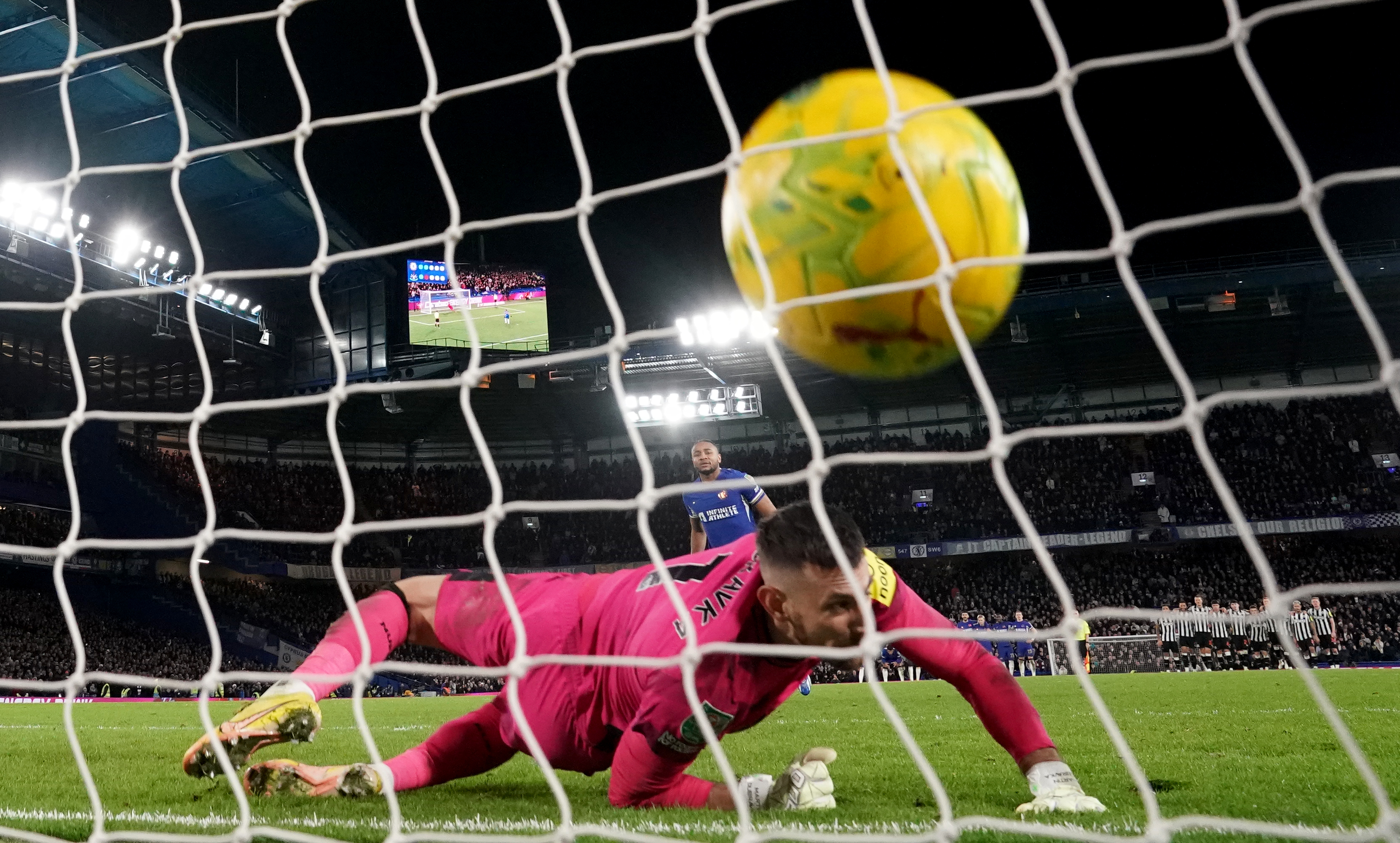 Christopher Nkunku's penalty beats Newcastle goalkeeper Martin Dubravka