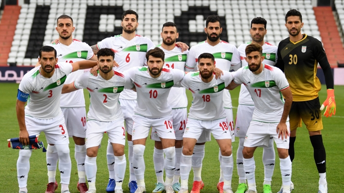The Iranian national team pose for a photo ahead of a friendly with Senegal in Austria