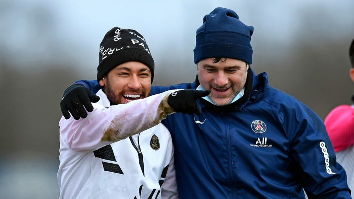 Neymar and Paris Saint-Germain head coach Mauricio Pochettino