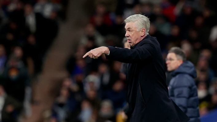 Carlo Ancelotti issues instructions as Real Madrid were held by Real Sociedad in LaLiga