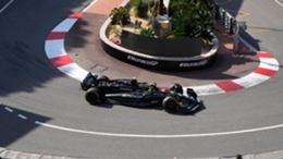 Lewis Hamilton in action in the new Mercedes around the streets of Monaco (Luca Bruno/AP)