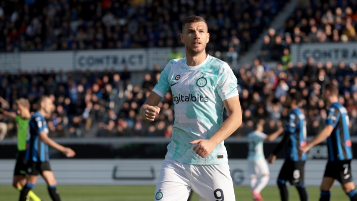 Edin Dzeko bagged a brace against Atalanta on Sunday