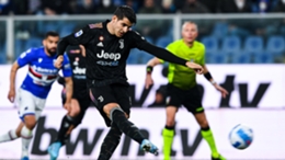 Alvaro Morata scores a penalty for Juventus against Sampdoria