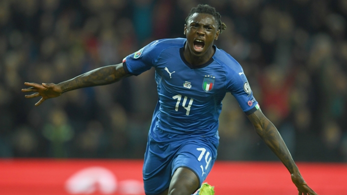 Moise Kean in action for Italy