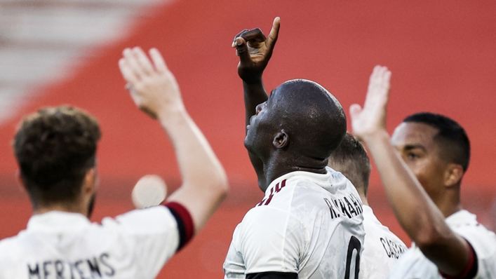 Romelu Lukaku celebrates opening the scoring