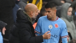 Pep Guardiola and discussion with Joao Cancelo