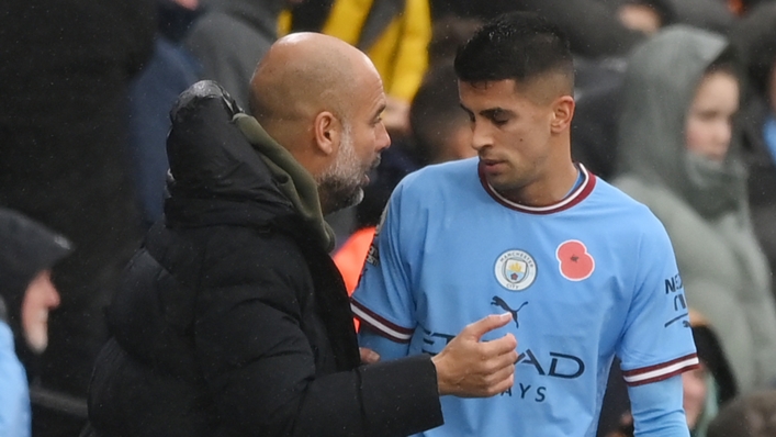Pep Guardiola and discussion with Joao Cancelo