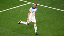 Harry Kane scores England's second goal against Senegal