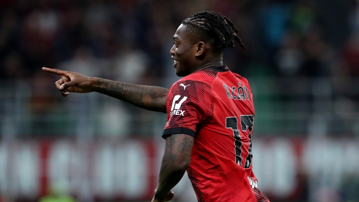 Rafael Leao celebrates against Hellas Verona