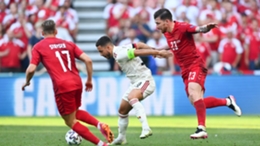 Eden Hazard in action against Denmark
