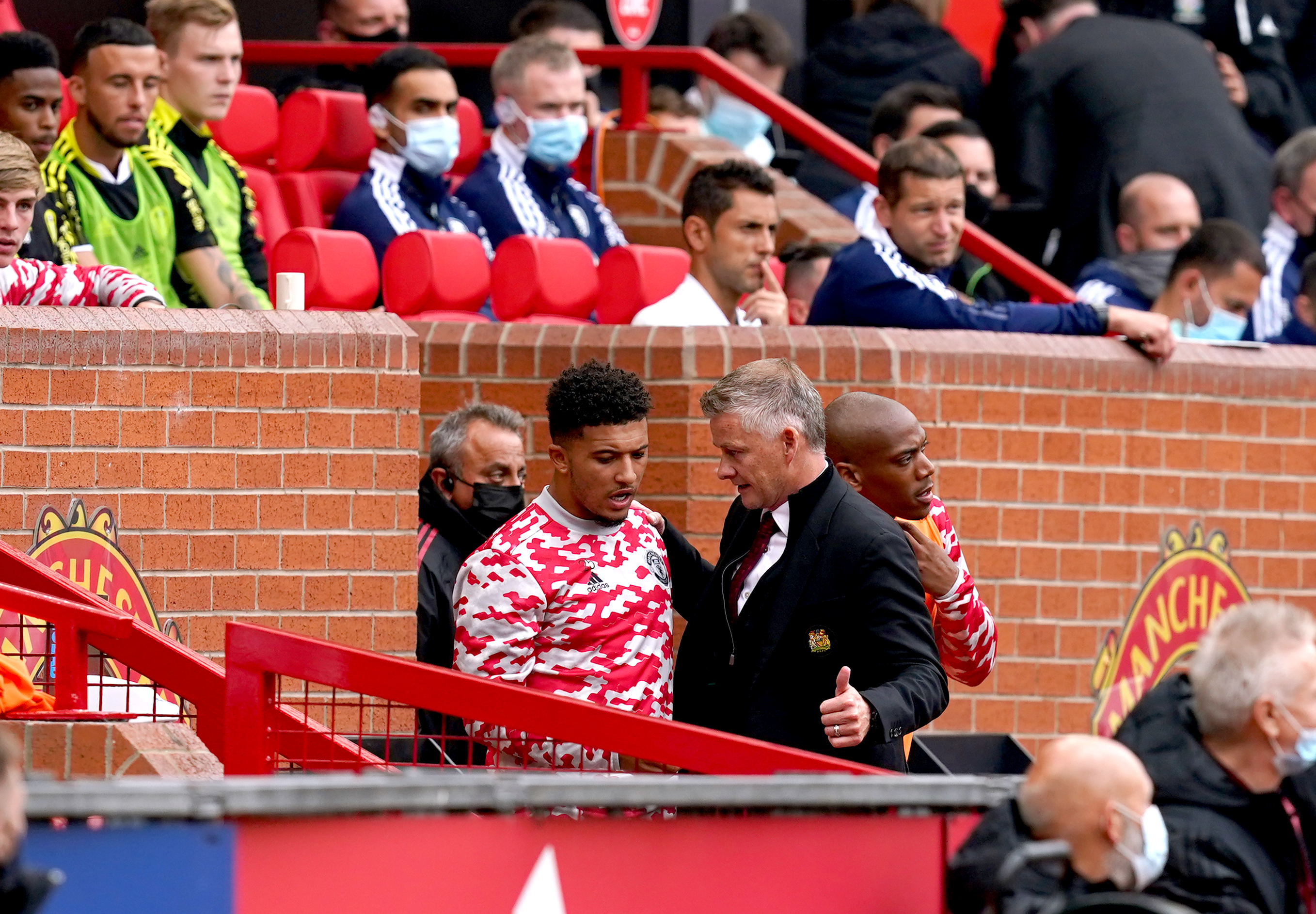 Jadon Sancho and Ole Gunnar Solskjaer