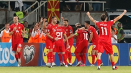 North Macedonia fought back to earn a draw against Italy in Skopje (Boris Grdanoski/AP)