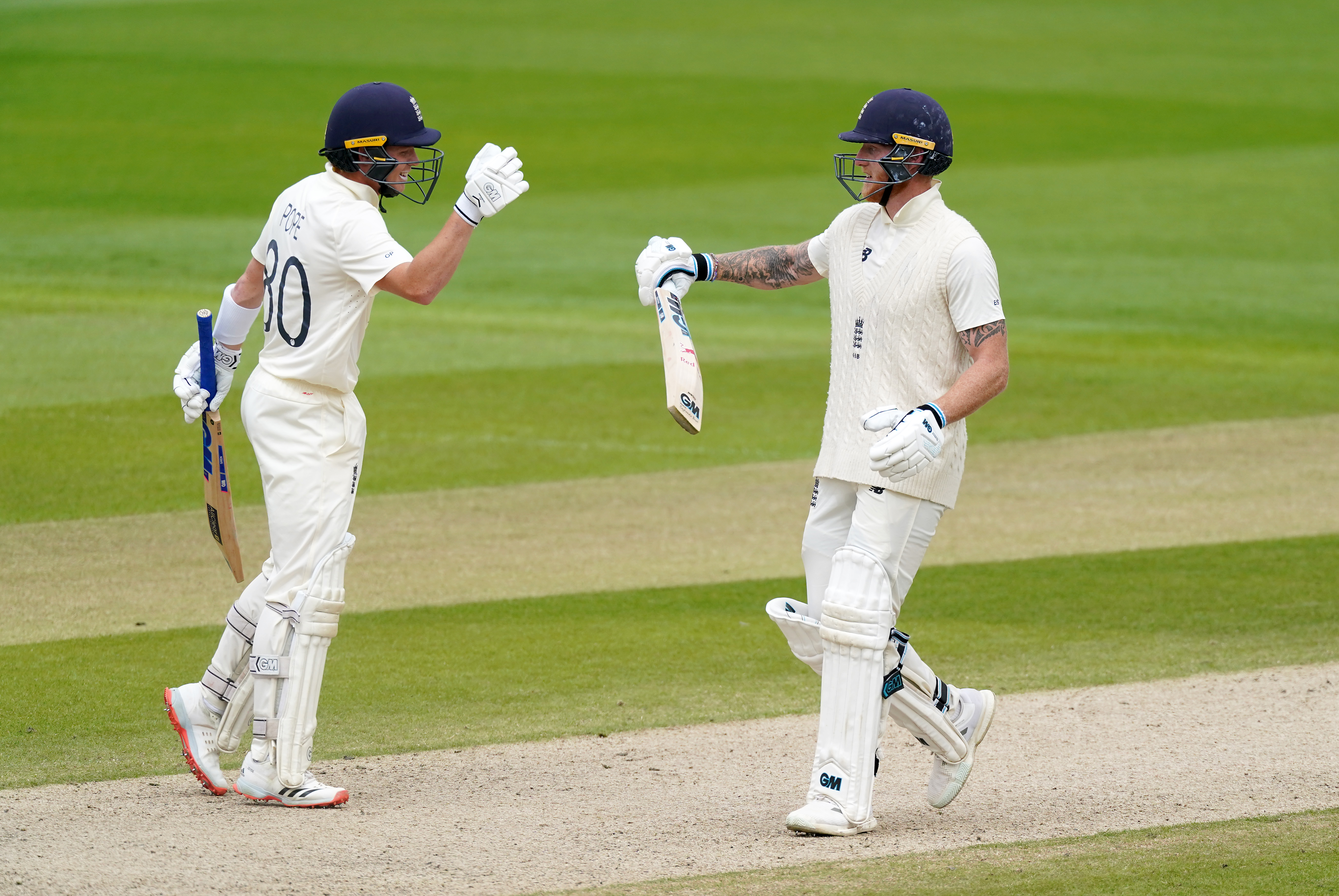Ollie Pope, left, is likely to captain England if Ben Stokes is unavailable (Jon Super/NMC Pool/PA)