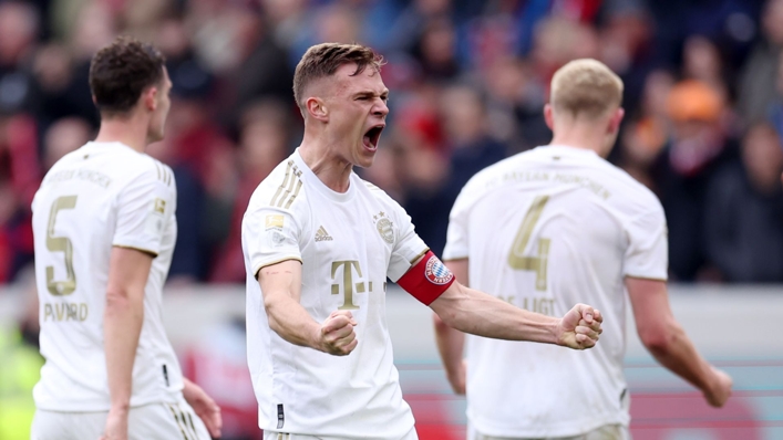 Joshua Kimmich celebrates Bayern Munich's win over Freiburg