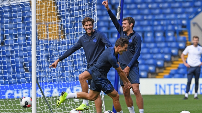 Marcos Alonso, Cesar Azpilicueta and Andreas Christensen were Chelsea team-mates until last season